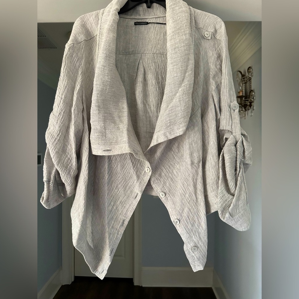 Stella Carakasi Gorgeous Button Down Waterfall Top Size Large EUC